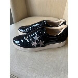 Katy Perry Anjela Black Patent Star Platform Sneaker Shoe US 8 EU 38.
